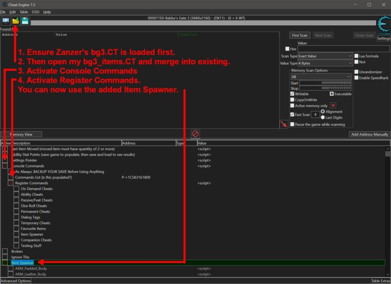 Set Up Cheats In Baldur S Gate 3 Using BG3 Cheat Engine 2024 BG3   MlCb8eC 768x558 